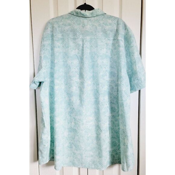 Hang 10 Men's XXL Vintage Hawaiian  Button Board Shirt‎ Surfer Mint Green &White - Picture 2 of 7